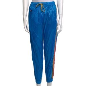 Aviator Nation Blue Wind Pants with Rainbow Stripe